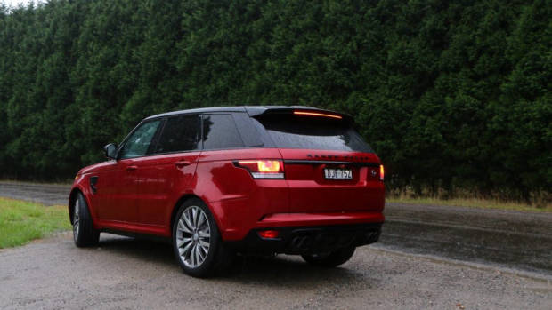 2017 Range Rover Sport SVR Firenze Red rear end