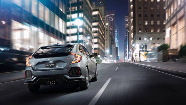 2017 Honda Civic hatchback grey rear