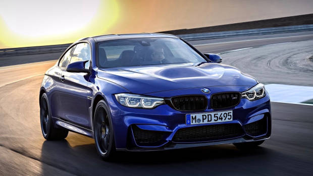 2017 BMW M4 CS blue front moving