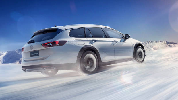 2017 Holden Commodore Tourer white rear