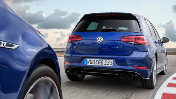 2017 Volkswagen Golf Mk7.5 R blue rear