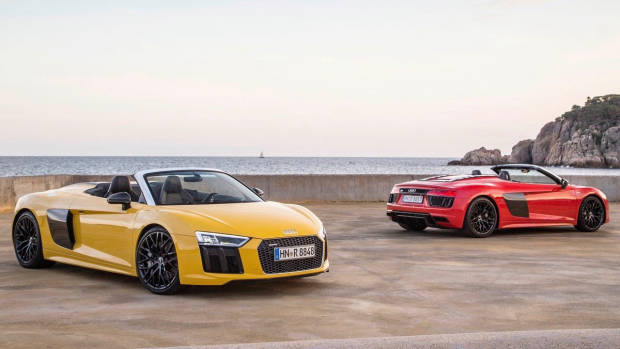 2017 Audi R8 V10 Spyder yellow + red