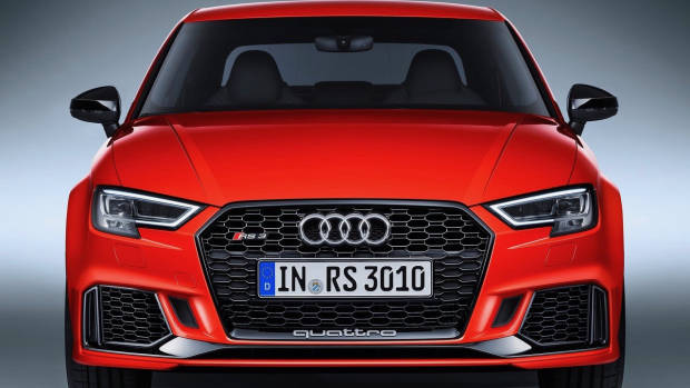 2017 Audi RS3 sedan red front on