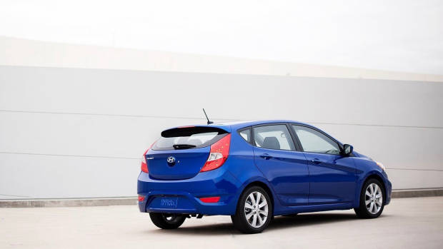 2017 Hyundai Accent blue rear