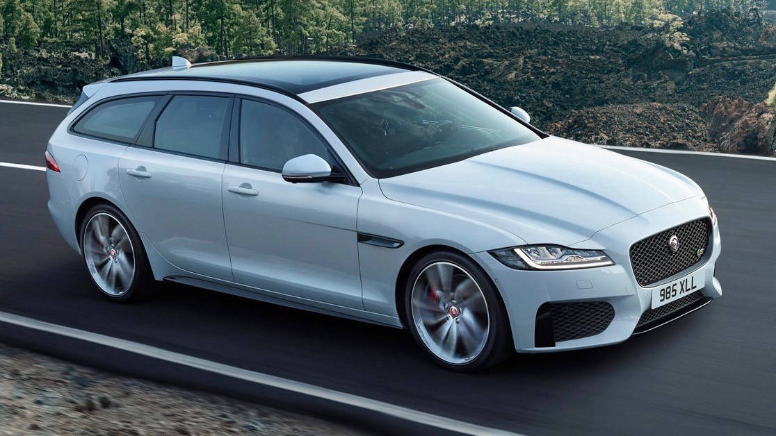 2017 Jaguar XF Sportbrake white front side