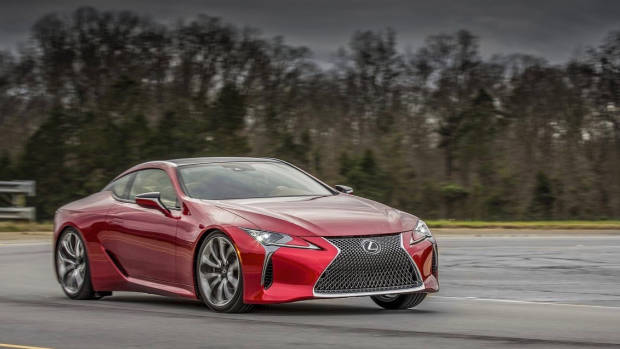 2017 Lexus LC red front cornering
