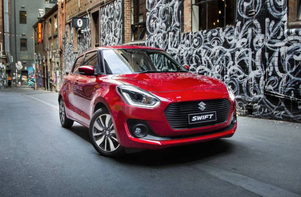 2017 Suzuki Swift GLX red front