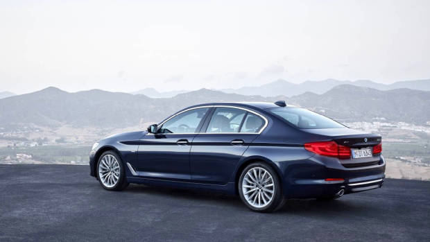 2017 BMW 520i blue rear