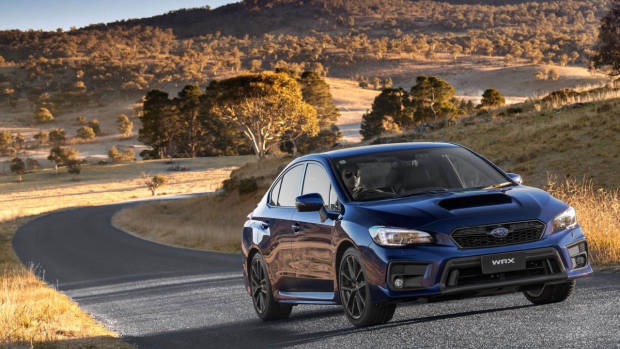 The 2018 Subaru WRX Lapis Blue front side