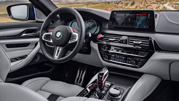 2018 BMW M5 Grey and Black Leather Interior