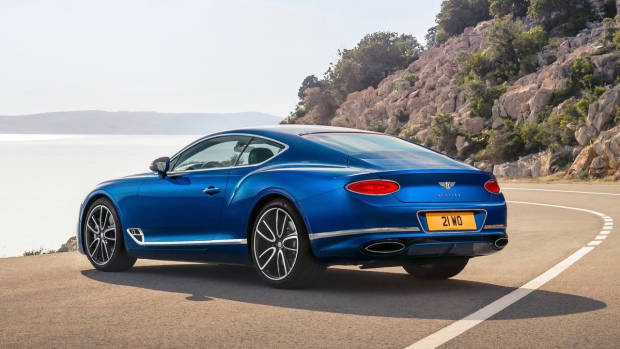 2018 Bentley Continental GT blue rear