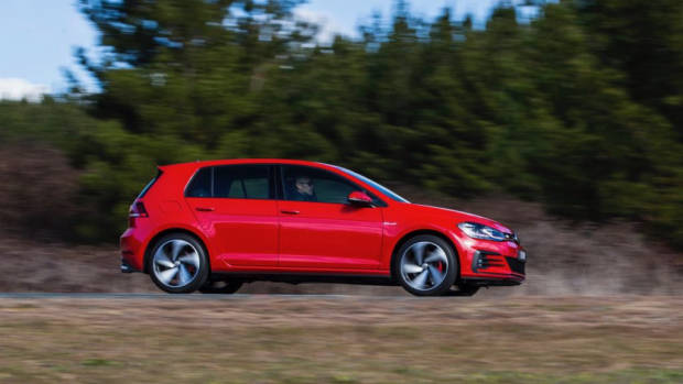 2018 Volkswagen Golf GTI Mk 7.5 Tornado Red Side Profile Driving