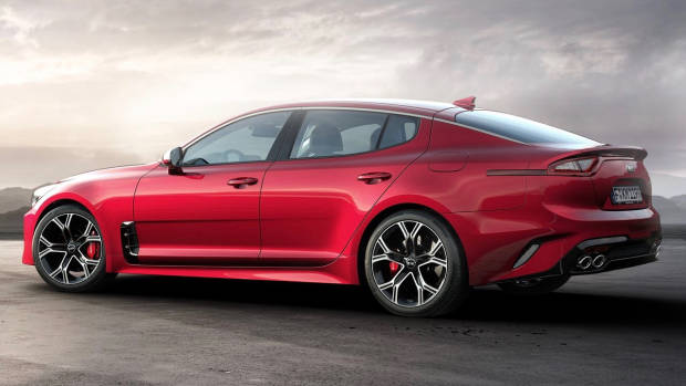 2017 Kia Stinger GT red rear side