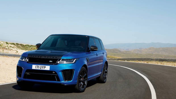 2018 Range Rover Sport SVR blue front