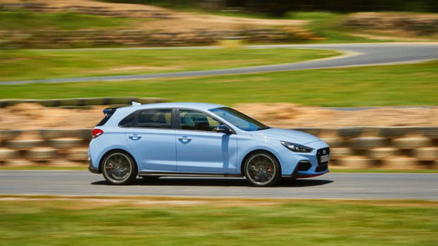 2018 Hyundai i30 N Performance Pack on Track Performance Blue High Speed