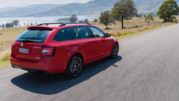 2018 Skoda Octavia RS245 red rear 3/4 moving