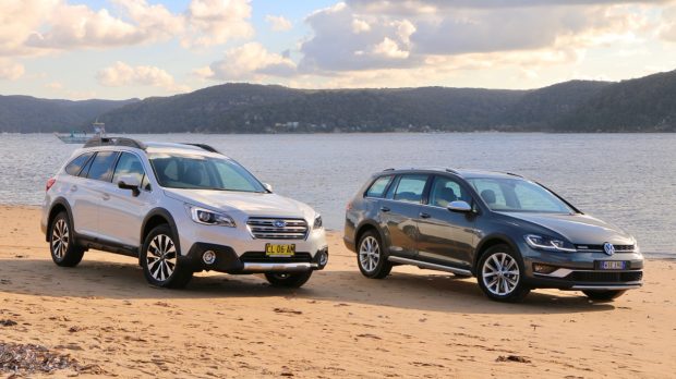 2017 Subaru Outback Volkswagen Golf Alltrack Comparison on Sand