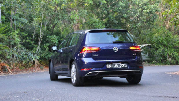 2017 Volkswagen Golf Comfortline Noosa Atlantic Blue rear 3/4 moving