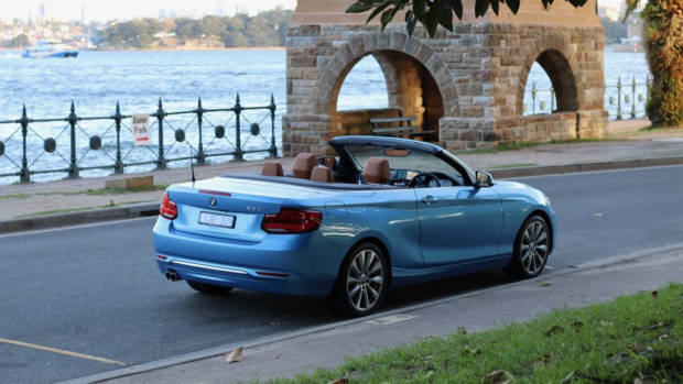 2018 BMW 230i Convertible Seaside Blue Side Profile
