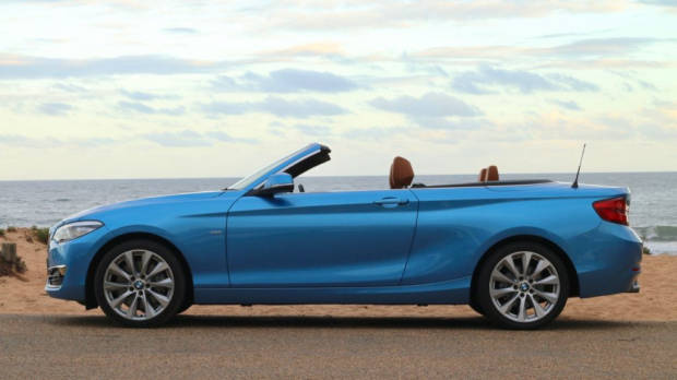 2018 BMW 230i Convertible Seaside Blue Side Profile