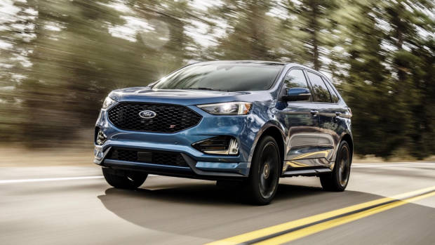 2018 Ford Edge Endura ST Blue Front End Driving Australia