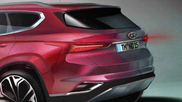 2019 Hyundai Santa Fe red sketch rear detail