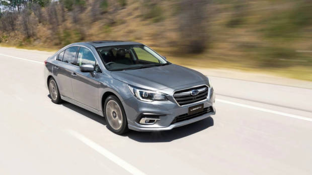 2018 Subaru Liberty 3.6R grey front moving
