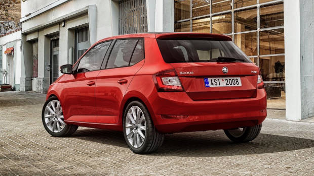 2019 Skoda Fabia red hatch rear