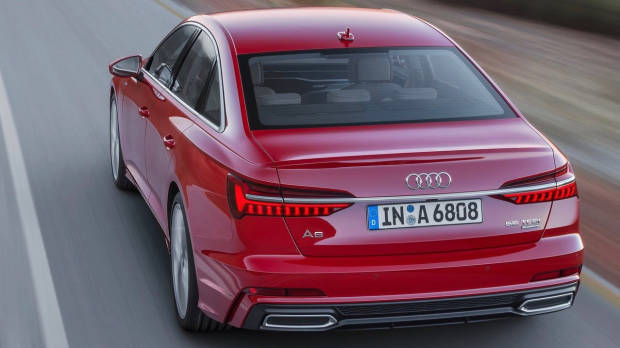 2018 Audi A6 TFSI red rear moving