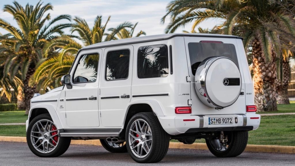 2018 Mercedes-AMG G63 white rear