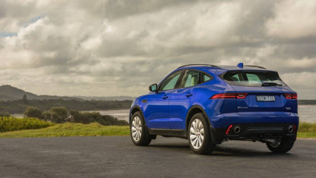 2018 Jaguar E-Pace review P250 Caesium Blue rear end