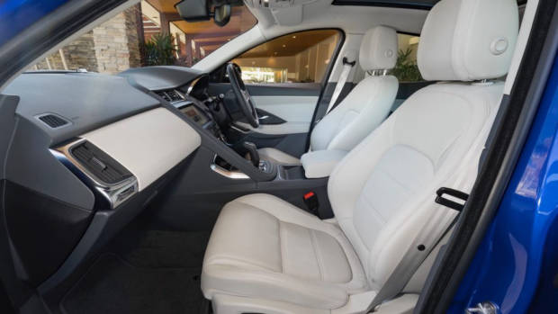 2018 Jaguar E-Pace review P250 Oyster grey leather interior