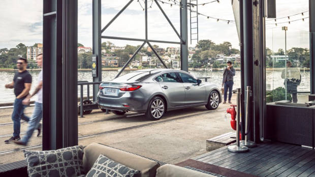 2018 Mazda 6 Atenza Machine Grey sedan rear 3/4