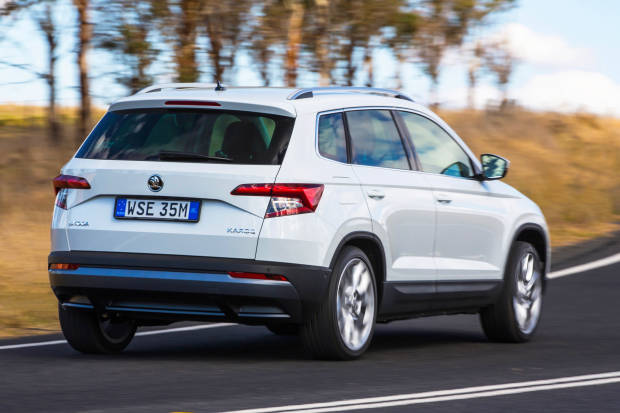 2018 Skoda Karoq 110TSI white rear moving
