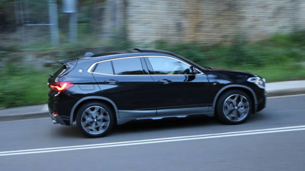 BMW X2 2018 review Black Sapphire side profile