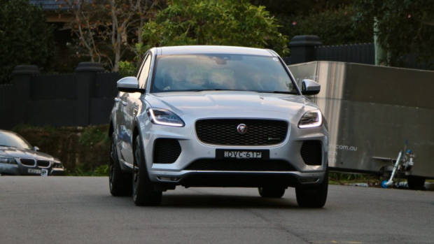 2018 Jaguar E-Pace review D180 Indus Silver front end