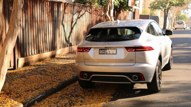 2018 Jaguar E-Pace review D180 Indus Silver rear end
