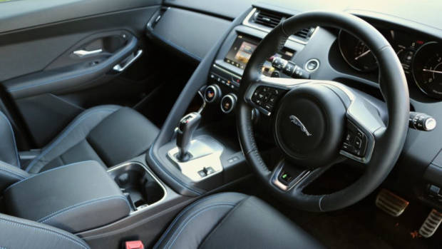 2018 Jaguar E-Pace review D180 black leather interior
