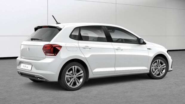Volkswagen Polo R-Line white rear side 3/4