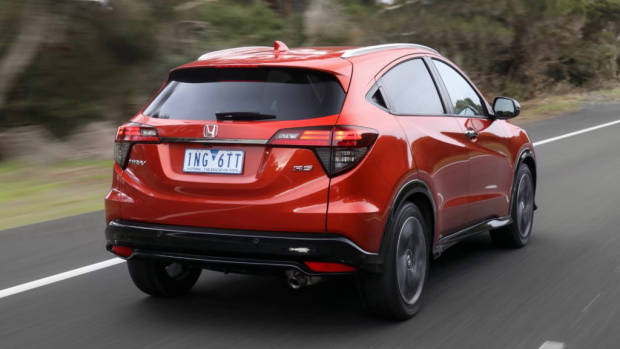 2019 Honda HR-V RS Phoenix Orange rear driving
