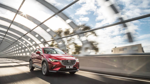 2019 Mazda CX-3 Akari Soul Red Crystal driving front