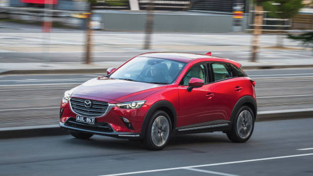2019 Mazda CX-3 Akari Soul Red Crystal front side driving