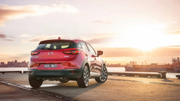 2019 Mazda CX-3 Akari Soul Red Crystal rear 3/4