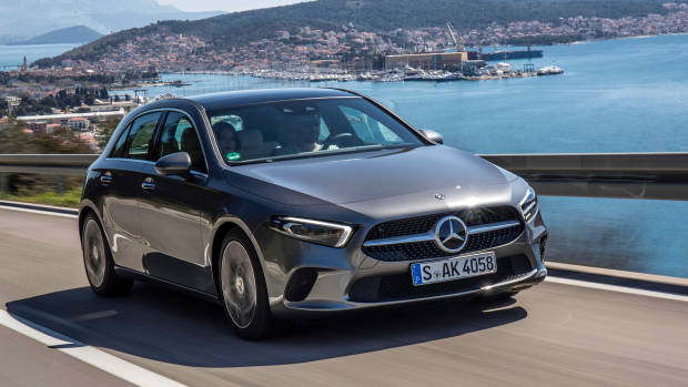 2019 Mercedes-Benz A-Class grey front 3/4 moving