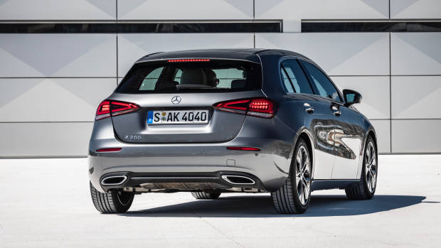 2019 Mercedes-Benz A-Class grey rear 3/4