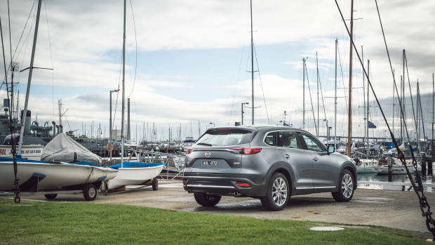 2019 Mazda CX-9 Azami LE Machine Grey rear 3/4 static