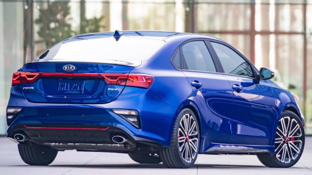 2019 Kia Cerato GT US blue rear