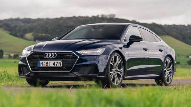 2019 Audi A7 blue front end