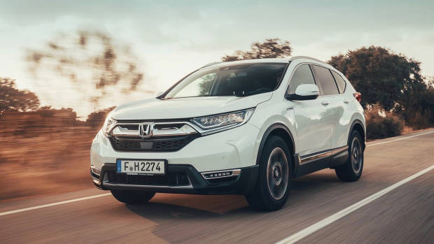 2019 Honda CR-V hybrid white front driving