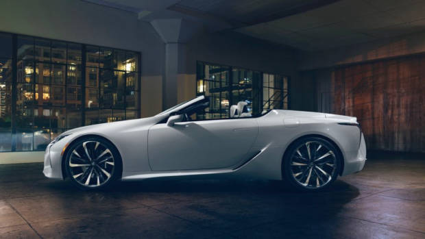 2019 Lexus LC convertible white profile